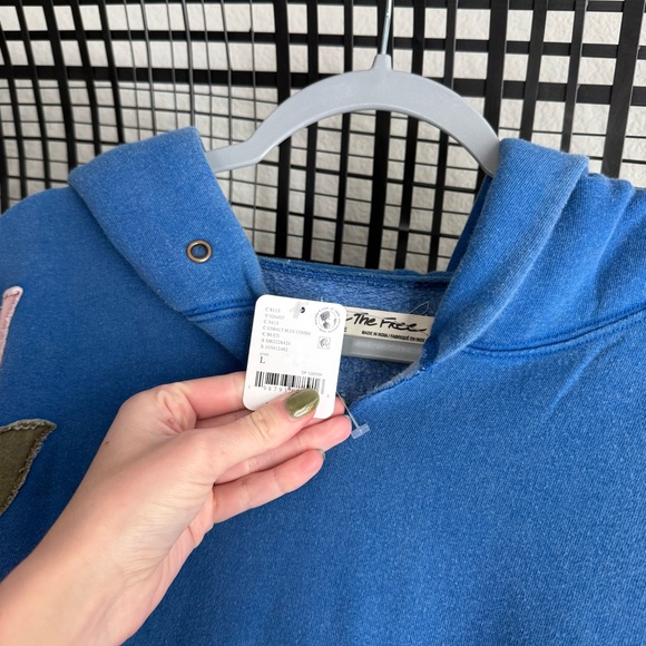 Free people We The Free It's A Vibe Flowers Hoodie cobalt blue - Picture 4 of 11